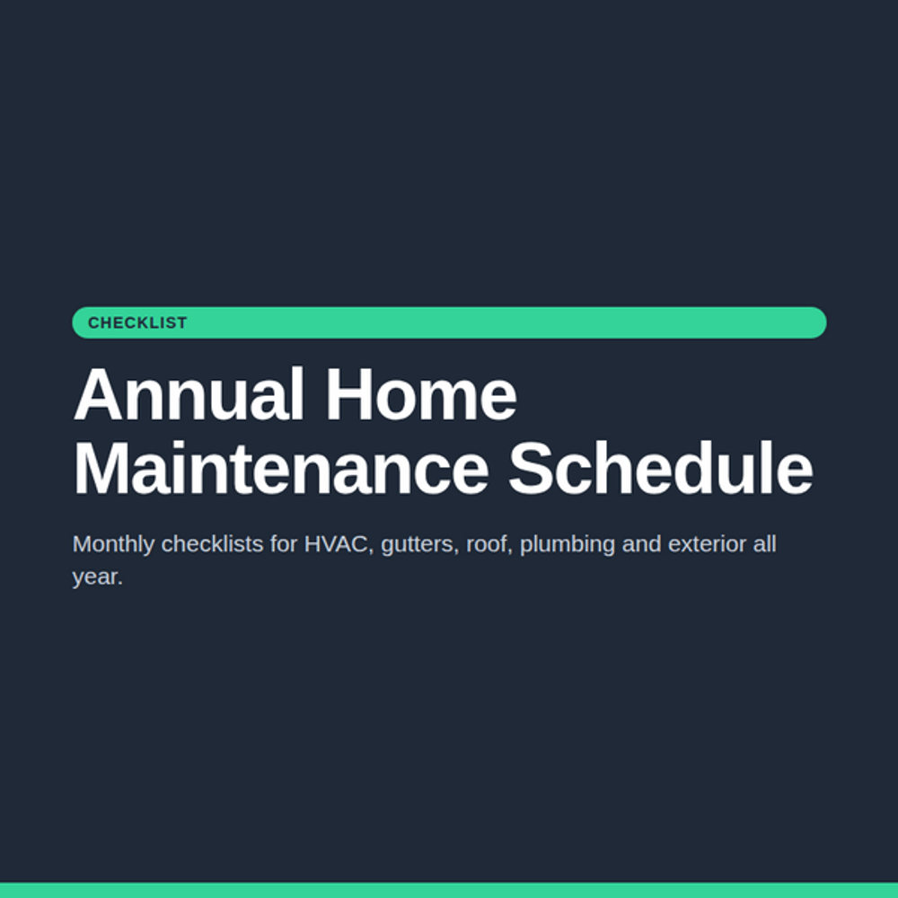 Annual Home Maintenance Schedule