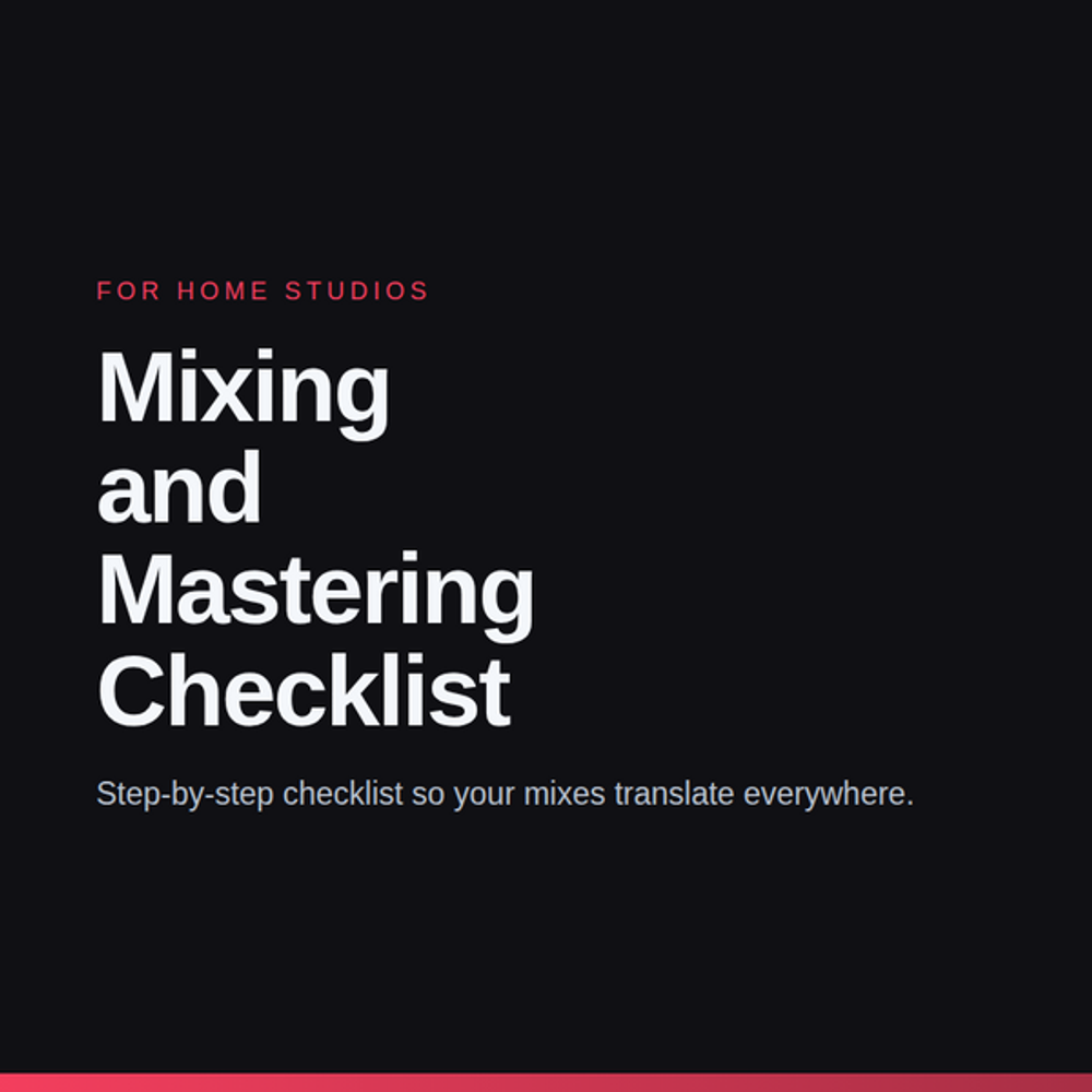 Mixing and Mastering Checklist